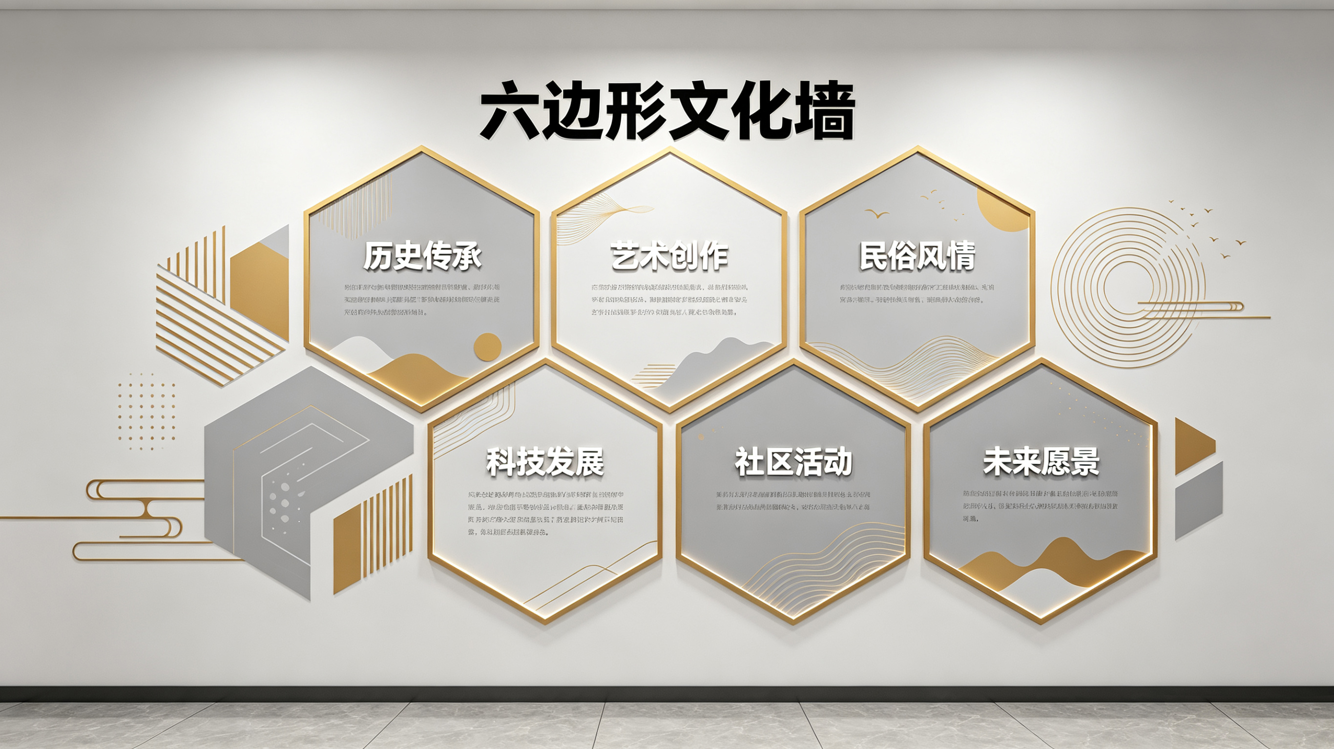 安远企业文化墙 | 六边形信息美学